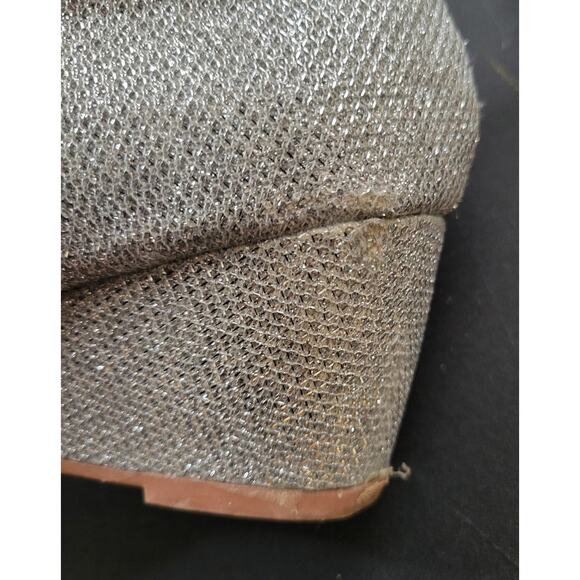 Lucita Silver Embellished Open Toe Heels - Size 5.5 - Picture 8 of 10